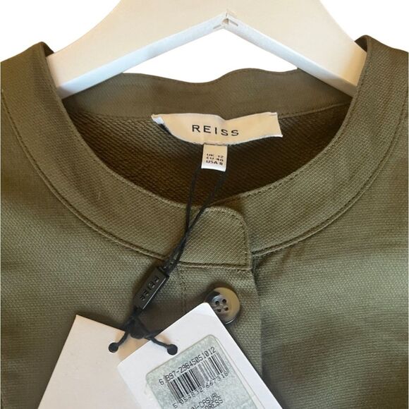 Reiss NWT Emlyn Sweatshirt Dress in Olive - Picture 10 of 14
